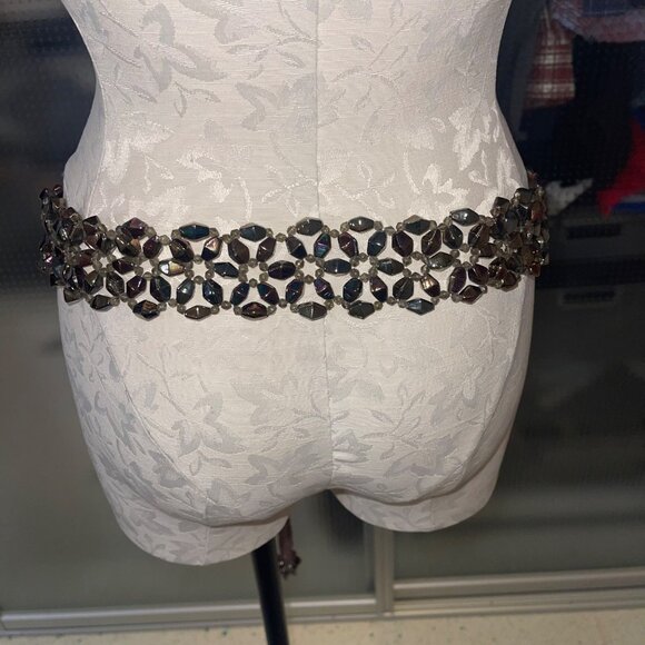 Womens Iridescent Multicolor Glass Beaded Decorative Bohemian Belt One Size - Picture 11 of 15